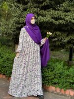 Lavender Noor Abaya | Elegant Floral Modest Collection