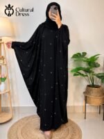 Kaftan Abaya | Stone Work on Dubai Cherry Fabric - Image 3