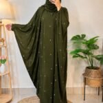 Kaftan Abaya | Stone Work on Dubai Cherry Fabric