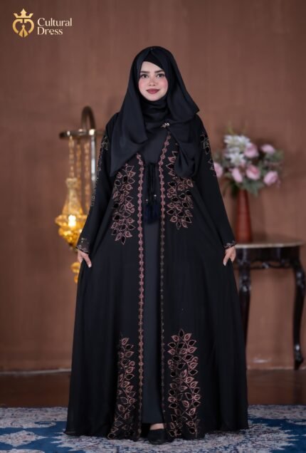 Black Stone Work Borka - Cultural Dress Black Beauty Koti Borka Set